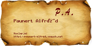 Paunert Alfréd névjegykártya